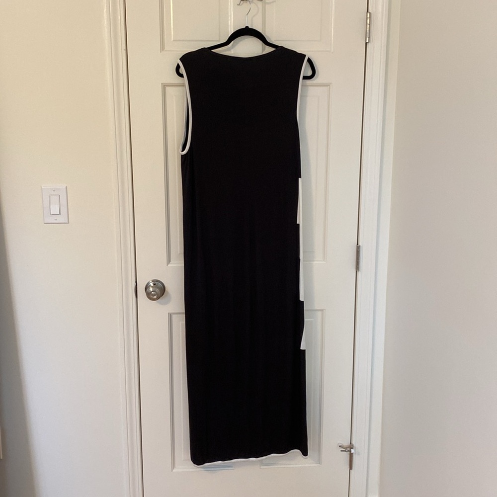 Helmut Lang Black and Cream Maxi Dress Large - Picture 2 of 6